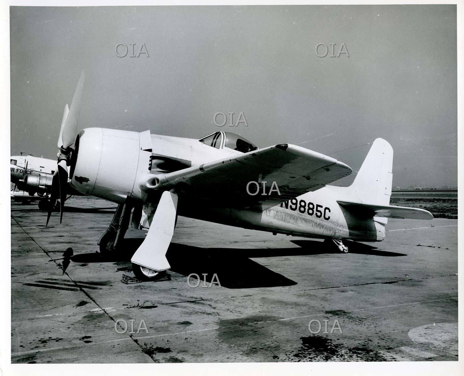 Grumman F8F-2 Bearcat, BuNo. 121751, Civil Registration N9885C, on Airport Ramp