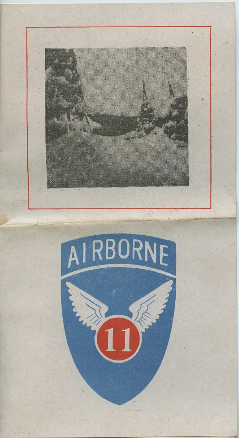 11th Airborne Division Printed Greeting Card, Moon/Sammiet WWII Letters Collection
