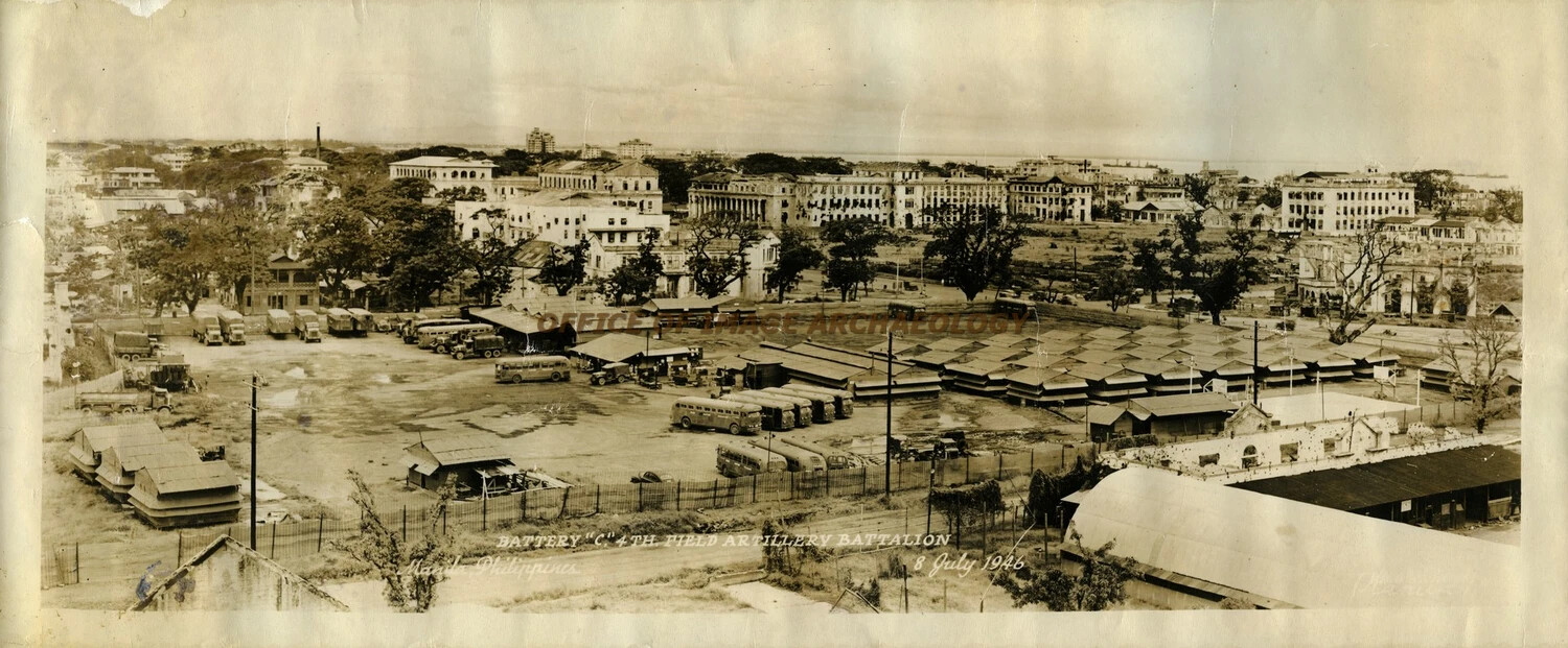 Battery 'C,' 4th Field Artillery Battalion Encampment, Manila, Philippines, 8 July 1946 (Alternate View)