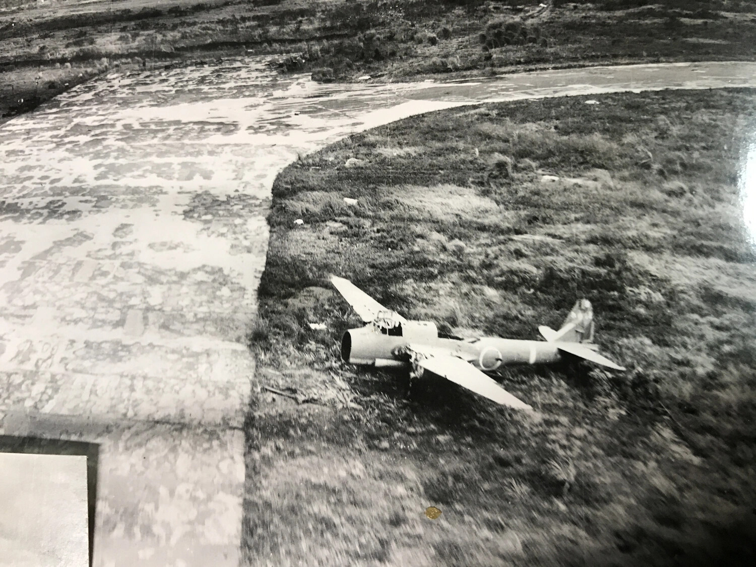 Wrecked Japanese Aircraft on Airfield, Aerial View