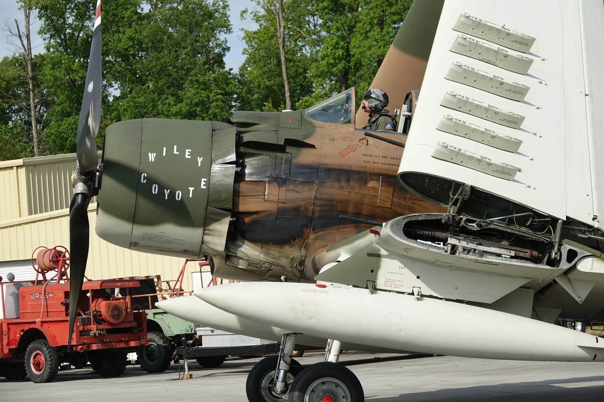 A-1 Skyraider 'Wiley Coyote' Engine Cowling and Cockpit Detail, Airshow Static Display