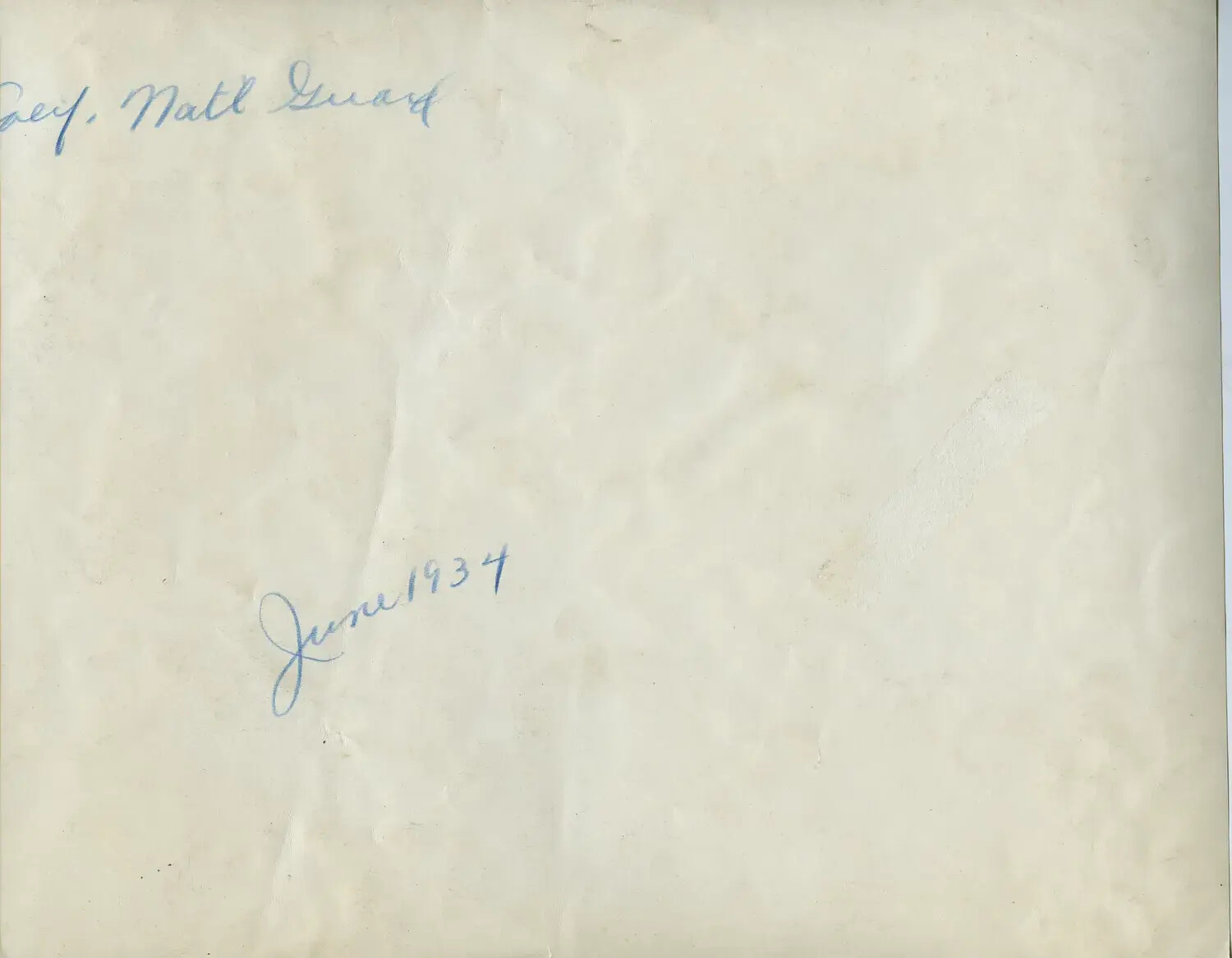 Verso of Photograph with Handwritten Annotation: "[Cal]if. Nat'l Guard, June 1934"
