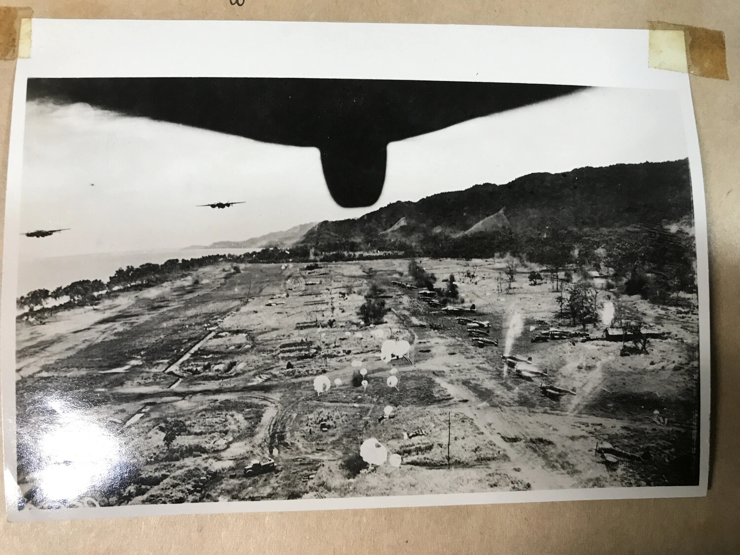 Parafrag Bombing Run Over Japanese Airfield Dispersal Area, New Guinea (Full Print)