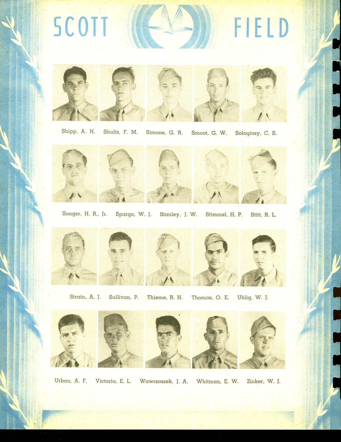 Scott Field Training Class Roster: Surnames Shipp through Zinker (Final Page)