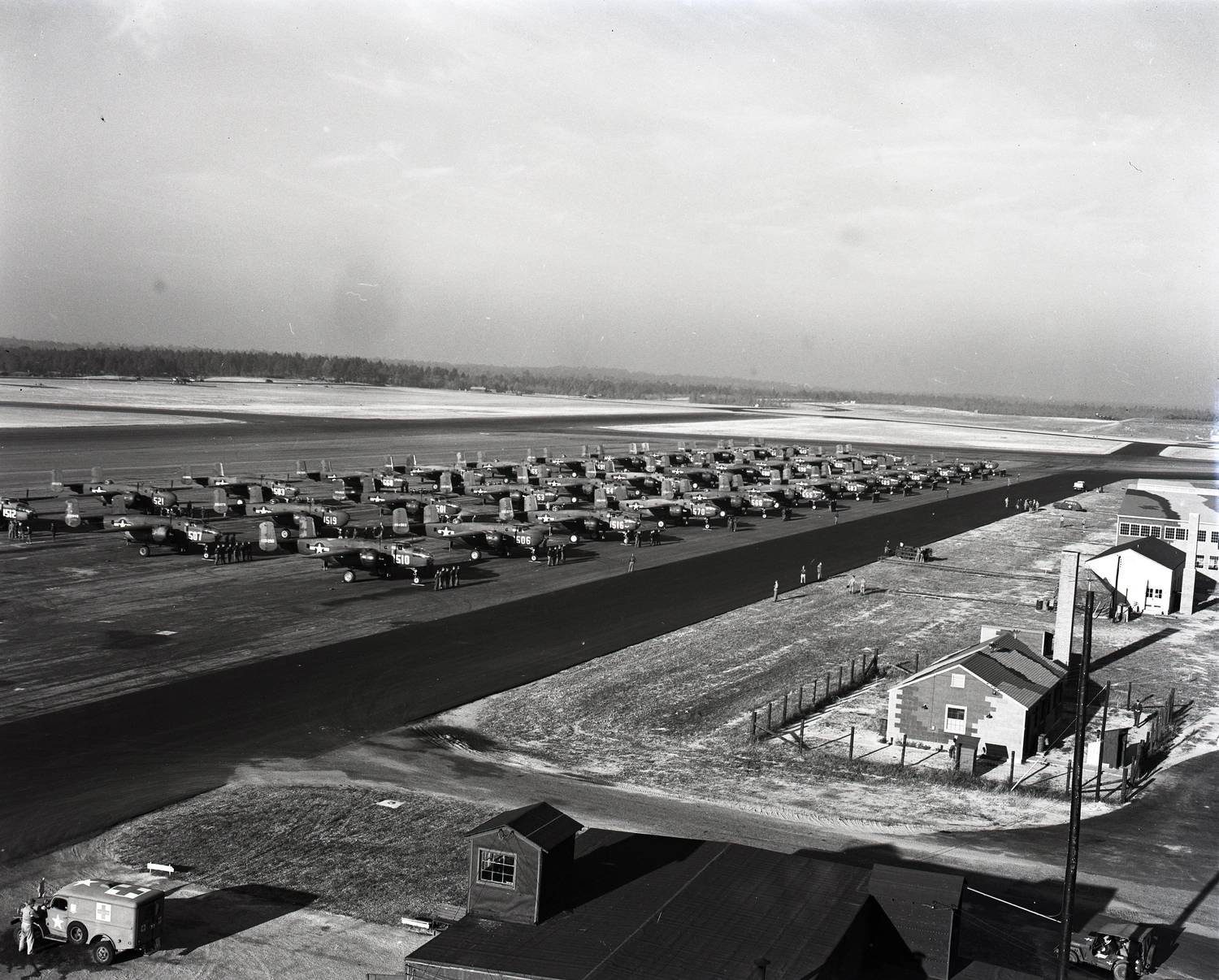LABELED B-25 FORMATION REVIEW