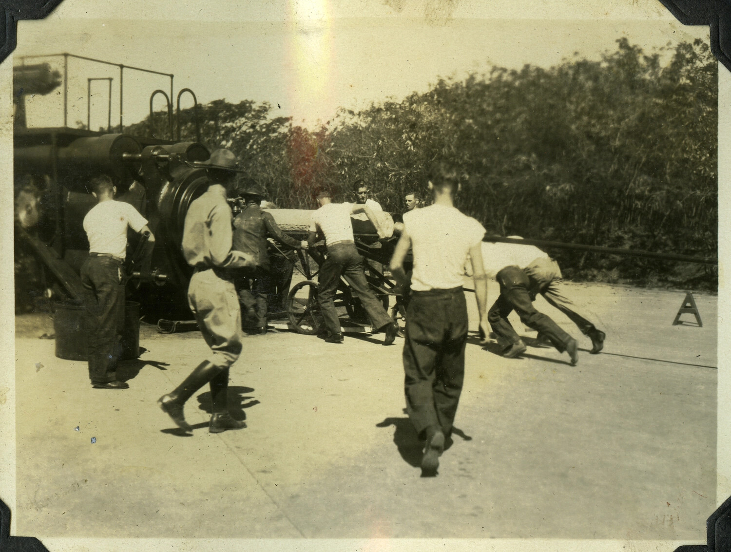Gun Crew Hauling Projectile and Line During Loading Drill, Manila Bay Harbor Defenses