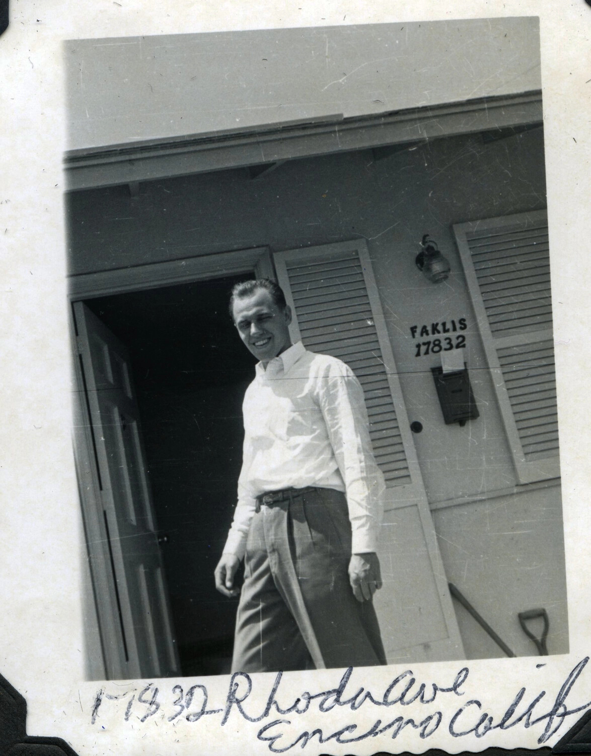 Civilian Portrait Outside Residence, Encino, California - From the Lt. Bancroft Korean War-Era Family Album