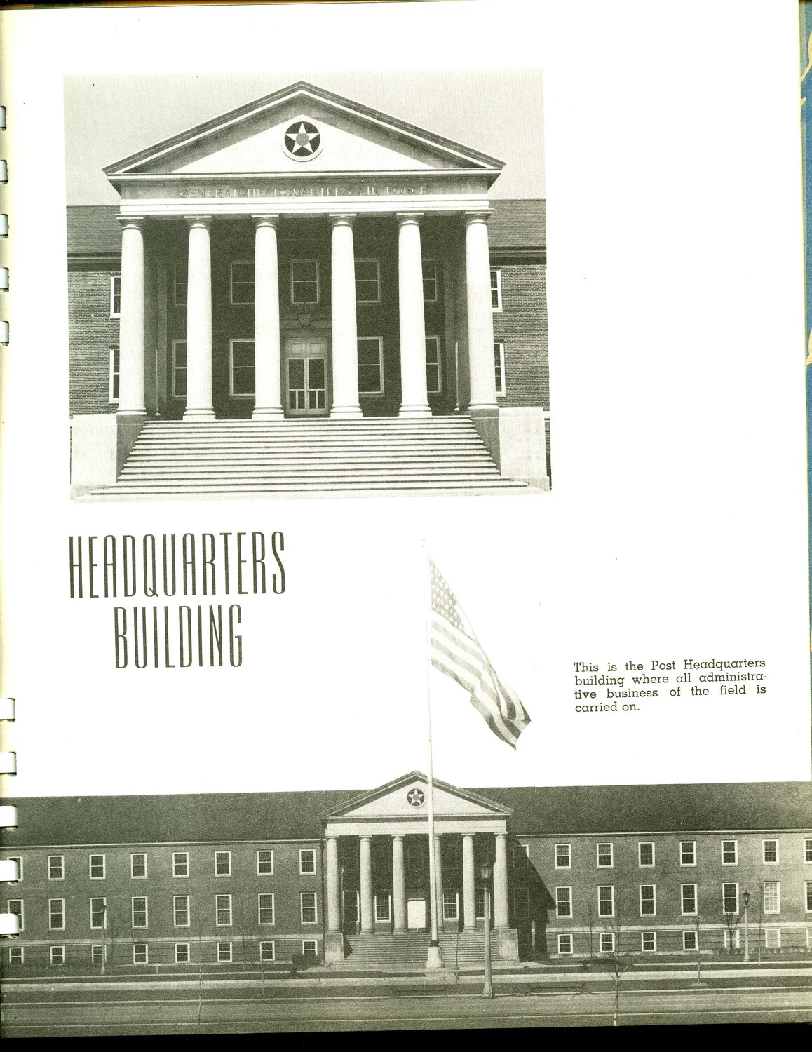 Post Headquarters Building, Scott Field, Illinois - AAF Training Field Facilities Book