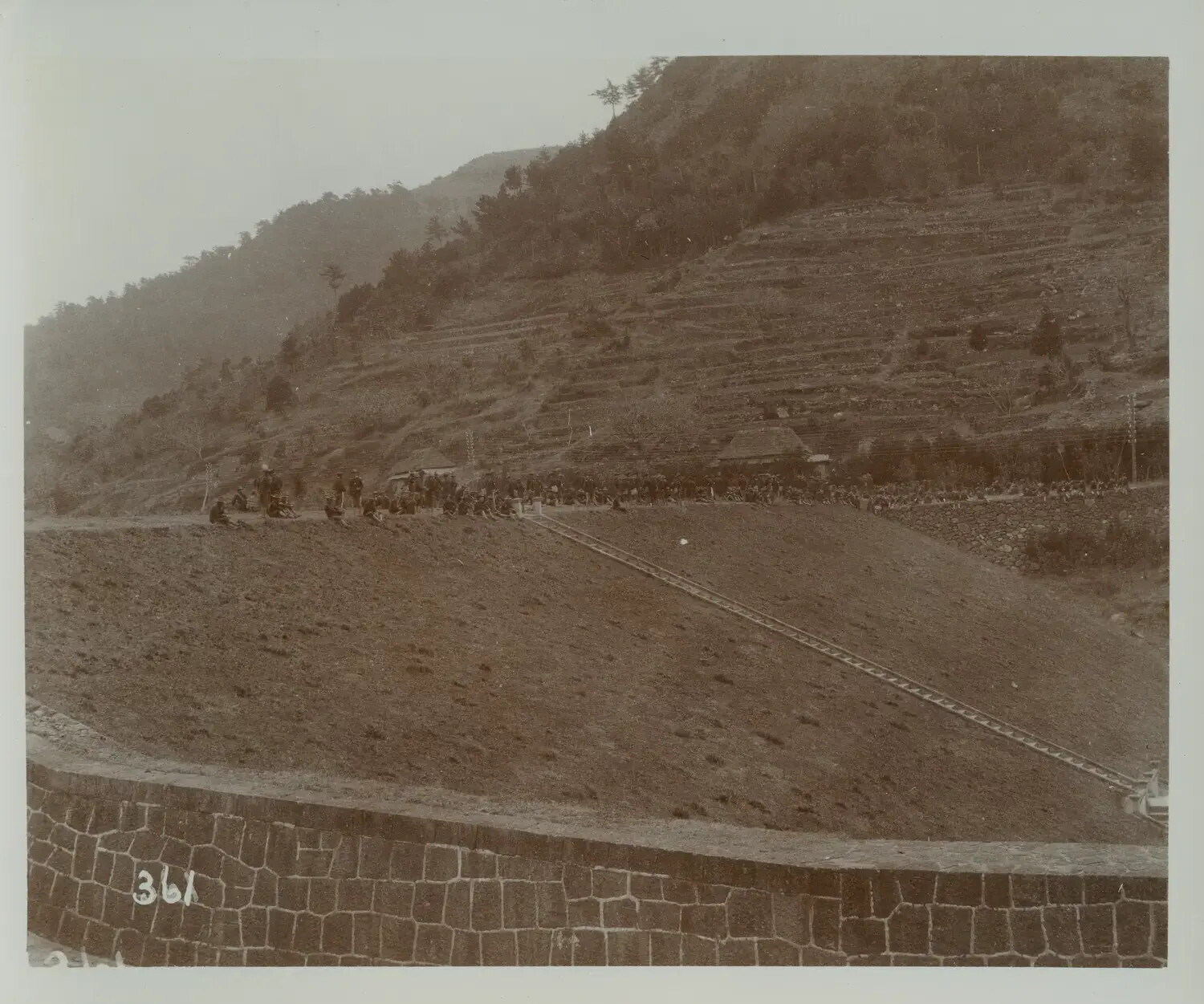 Group Gathered on an Embankment Above a Terraced Hillside, Philippines, Late 19th Century