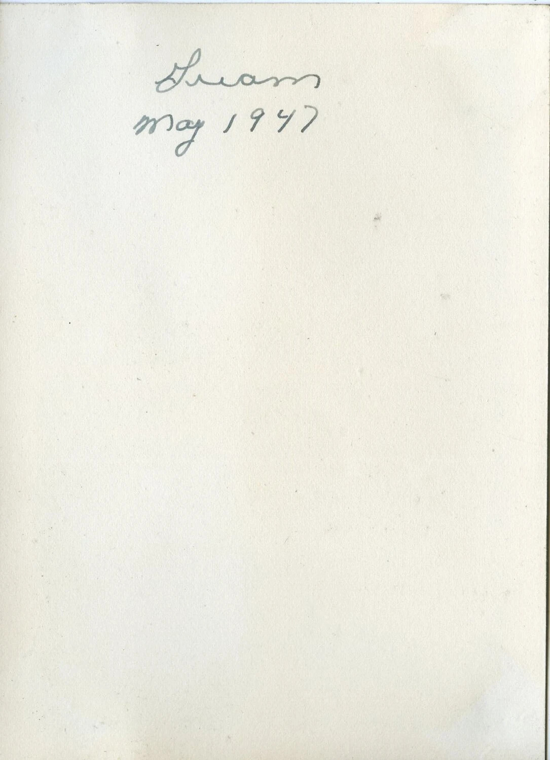 Album Page with Handwritten Caption 'Guam, May 1947' — VR-6 Squadron Photo Album, Agana, Guam