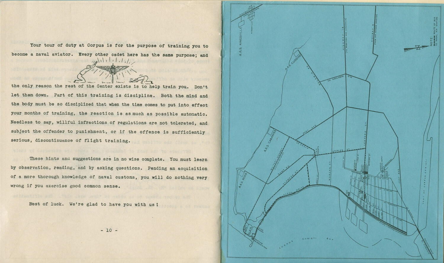 Naval Aviation Cadet Handbook Page and Area Map, Naval Air Station Corpus Christi