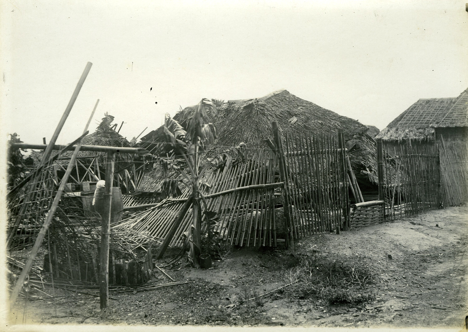 Typhoon-Damaged Nipa Hut, Philippines, Early 1900s