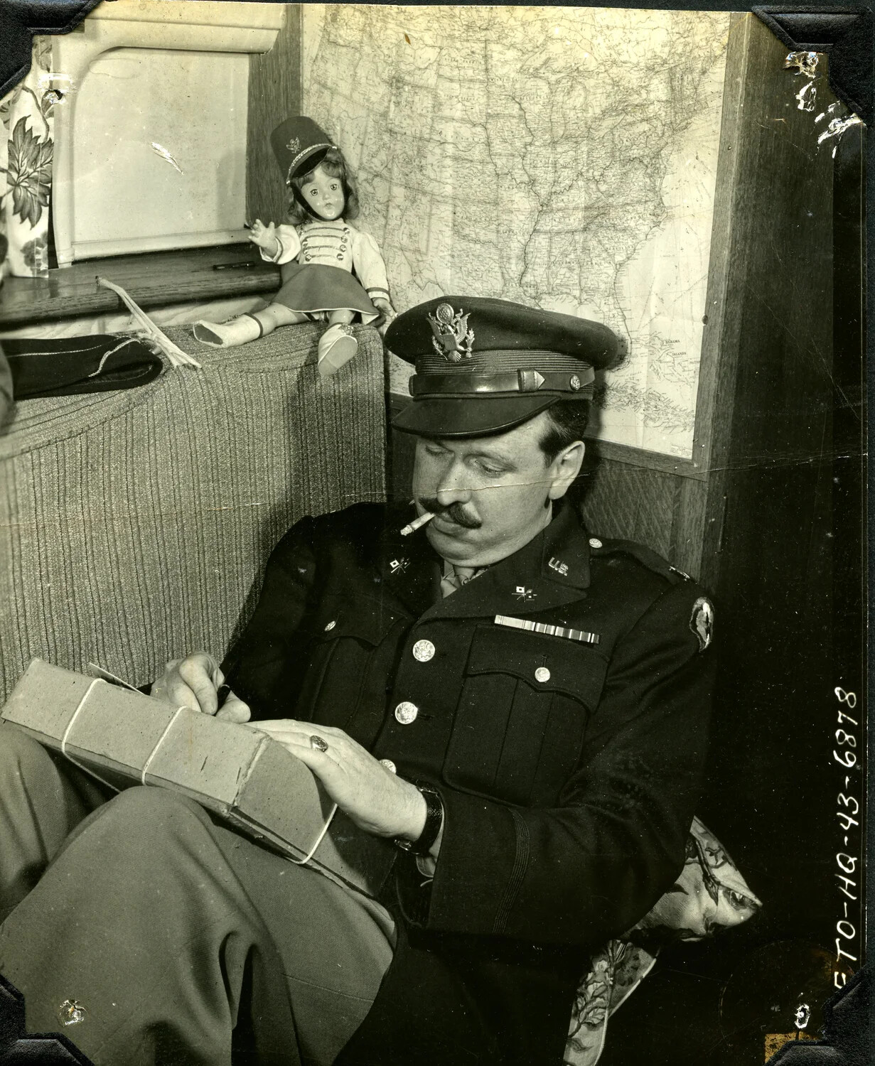 U.S. Army Officer Writing at ETO Headquarters, 1943 (Signal Corps Photo ETO-HQ-43-6878)