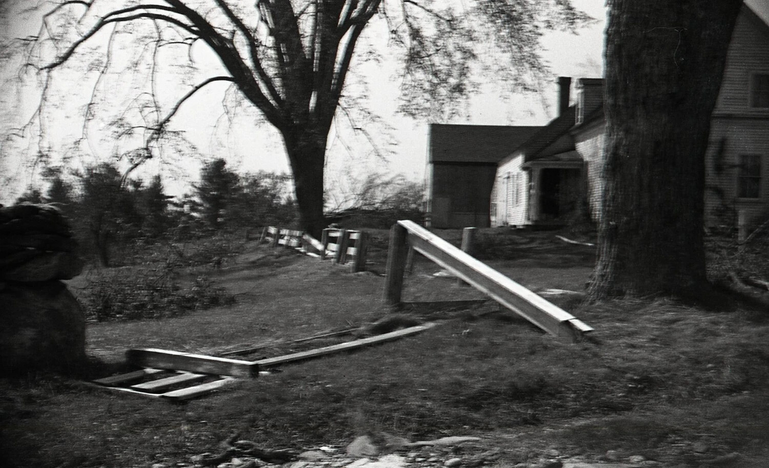 Collapsed Rail Fence Near Farmhouse, Nashua, New Hampshire, September 1938