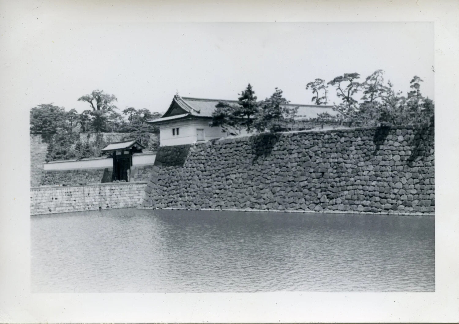 Japanese Castle Wall and Moat, Likely Tokyo Imperial Palace Grounds, VR-6 Squadron Album