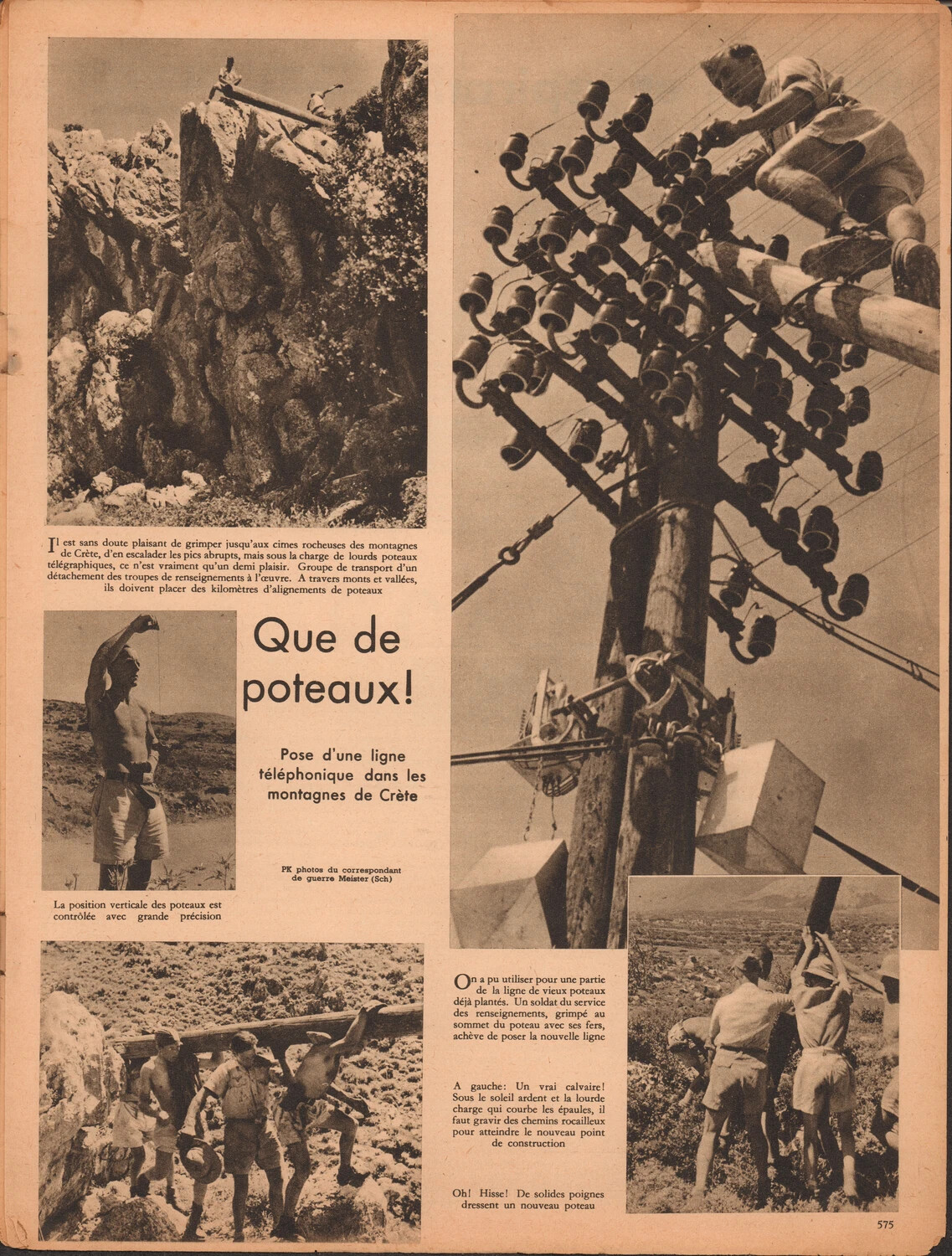 Der Adler (French Edition), p. 575 - "Que de poteaux!": German Signal Troops Laying Telephone Lines in the Mountains of Crete, WWII