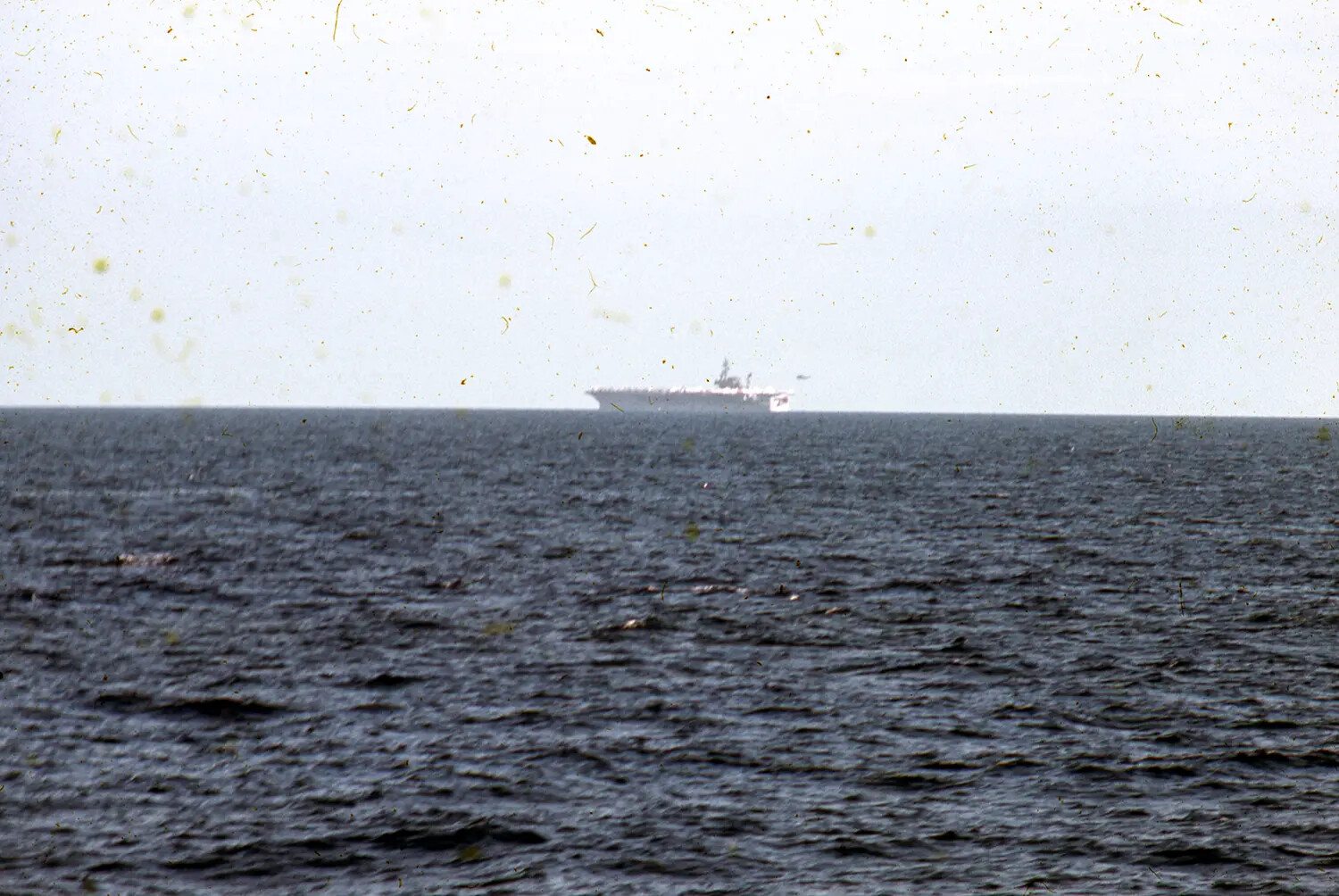 Aircraft Carrier at Sea, Broadside View, USS Ticonderoga
