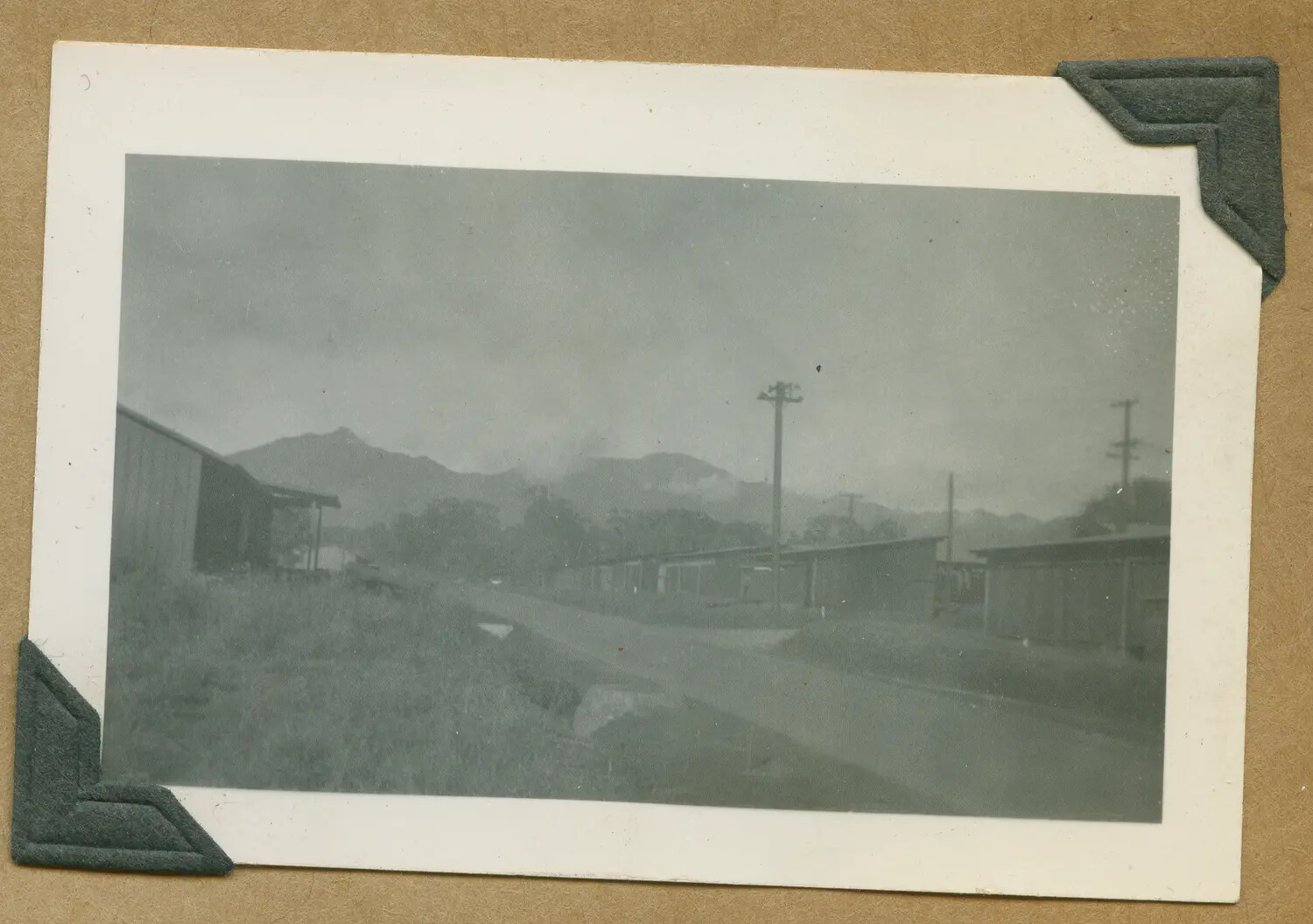 Camp Road Between Barracks Buildings, Oahu, Hawaii Territory, WWII Era