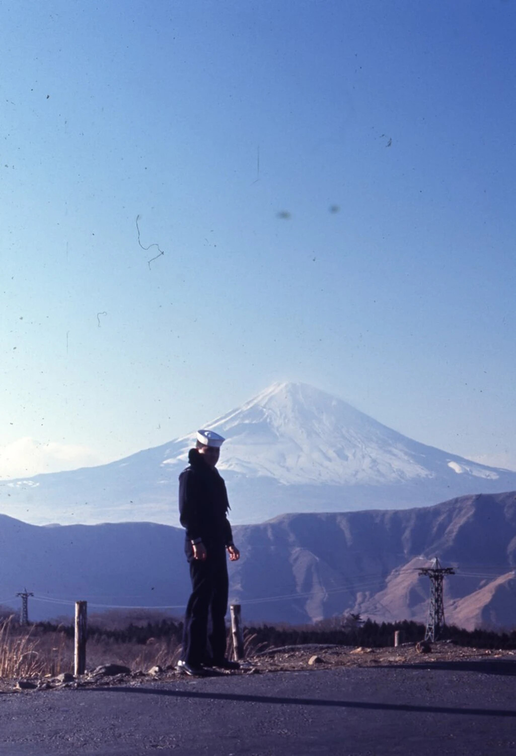 US Navy Sailor with Mount Fuji, Japan -- Vietnam-Era USS Ticonderoga Collection