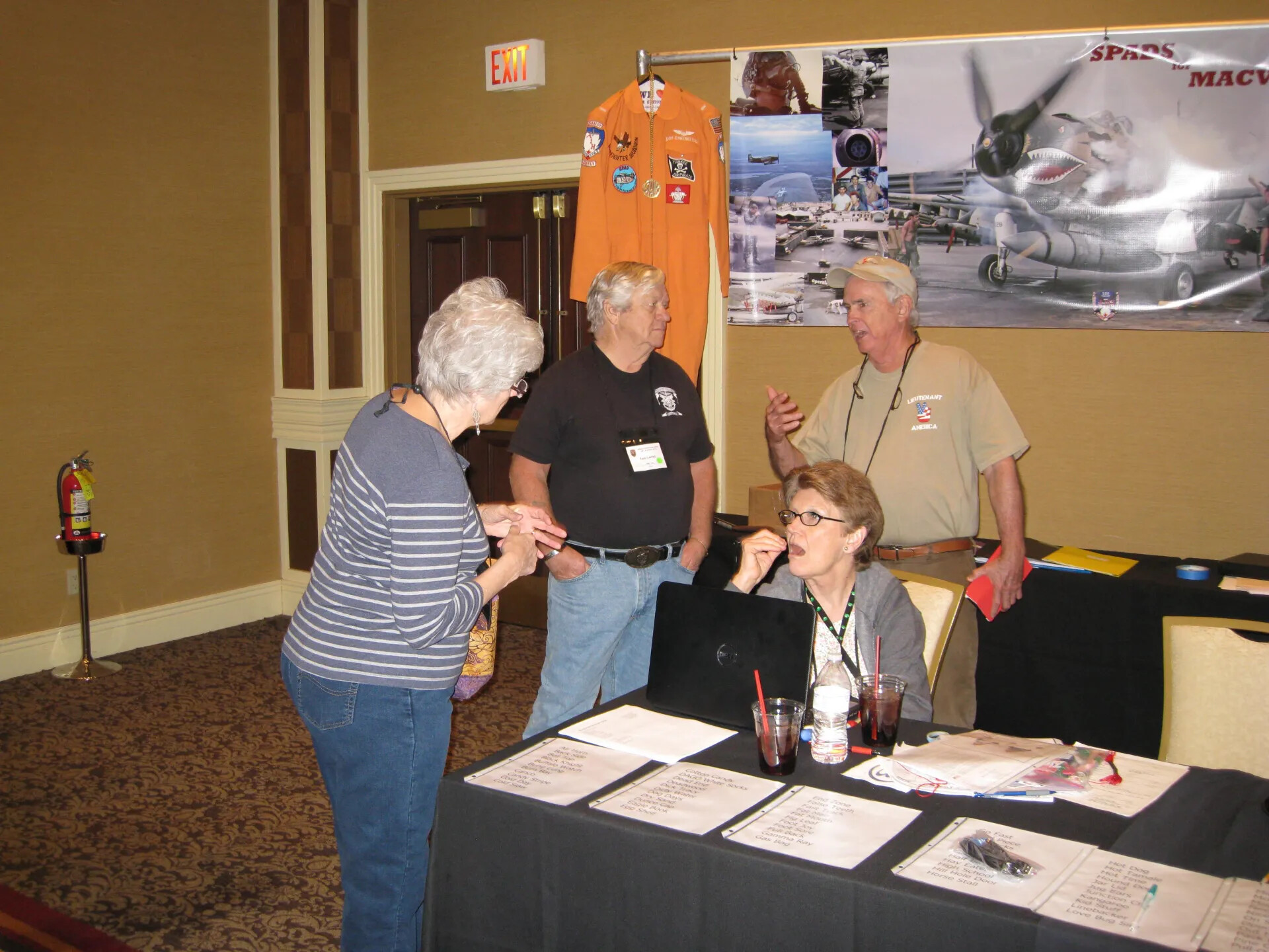 SOAR Veterans' Reunion Registration Table with A-1 Skyraider Memorabilia Display, 2013