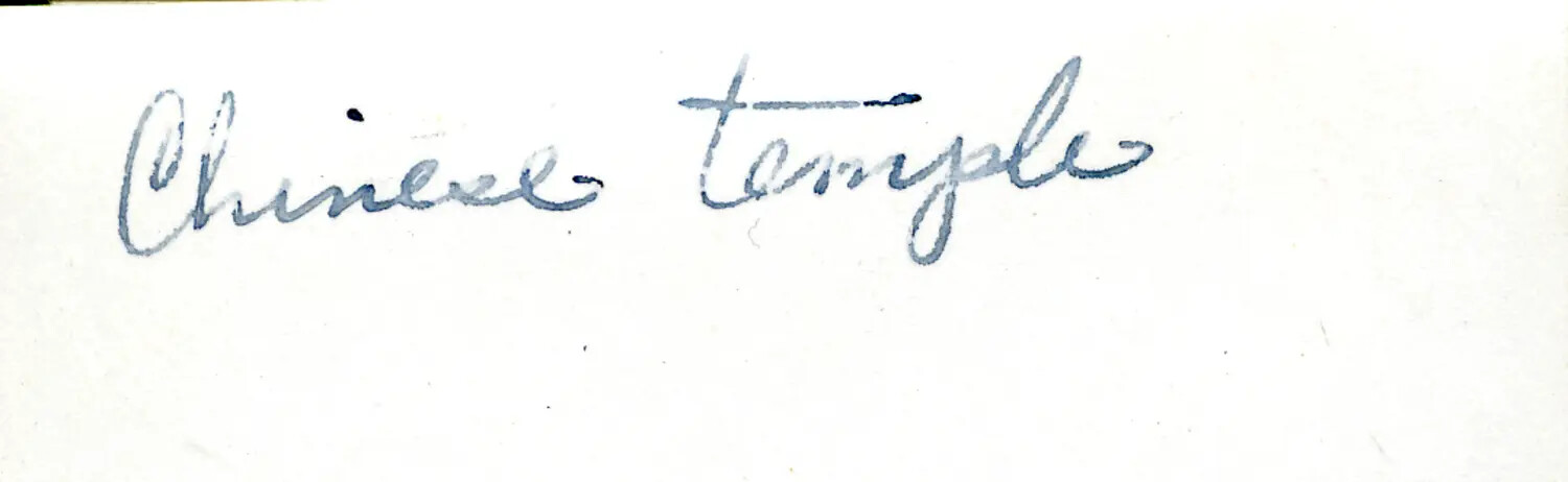 Handwritten Album Caption Card: "Chinese Temple"