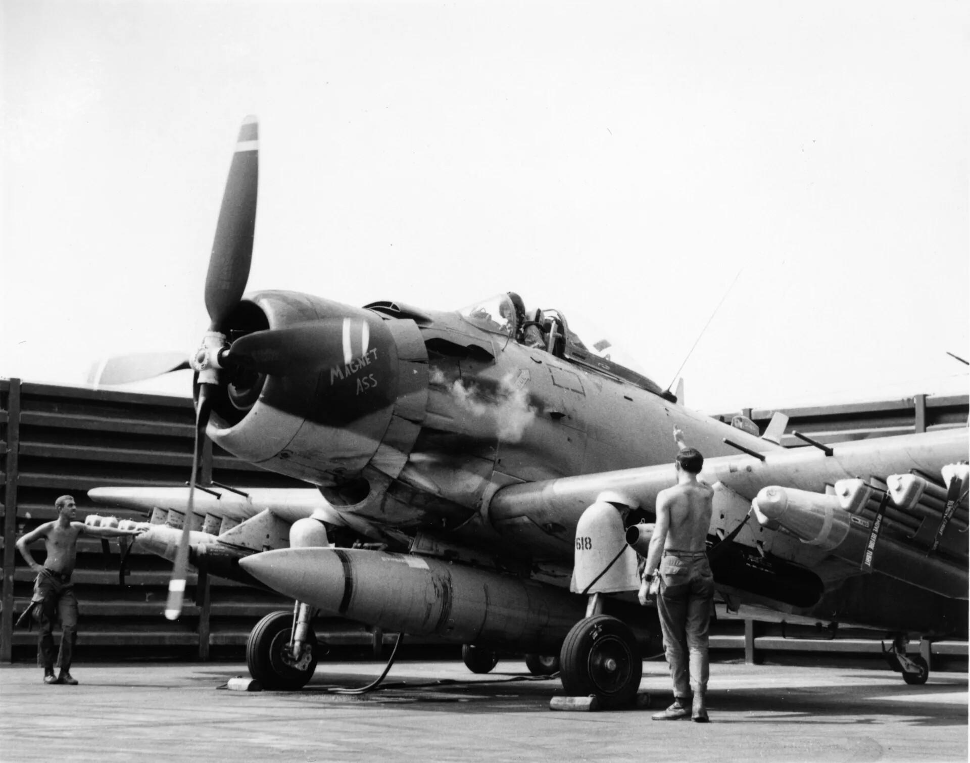 A-1 Skyraider 'Magnet Ass' with Ground Crew, Vietnam War Era
