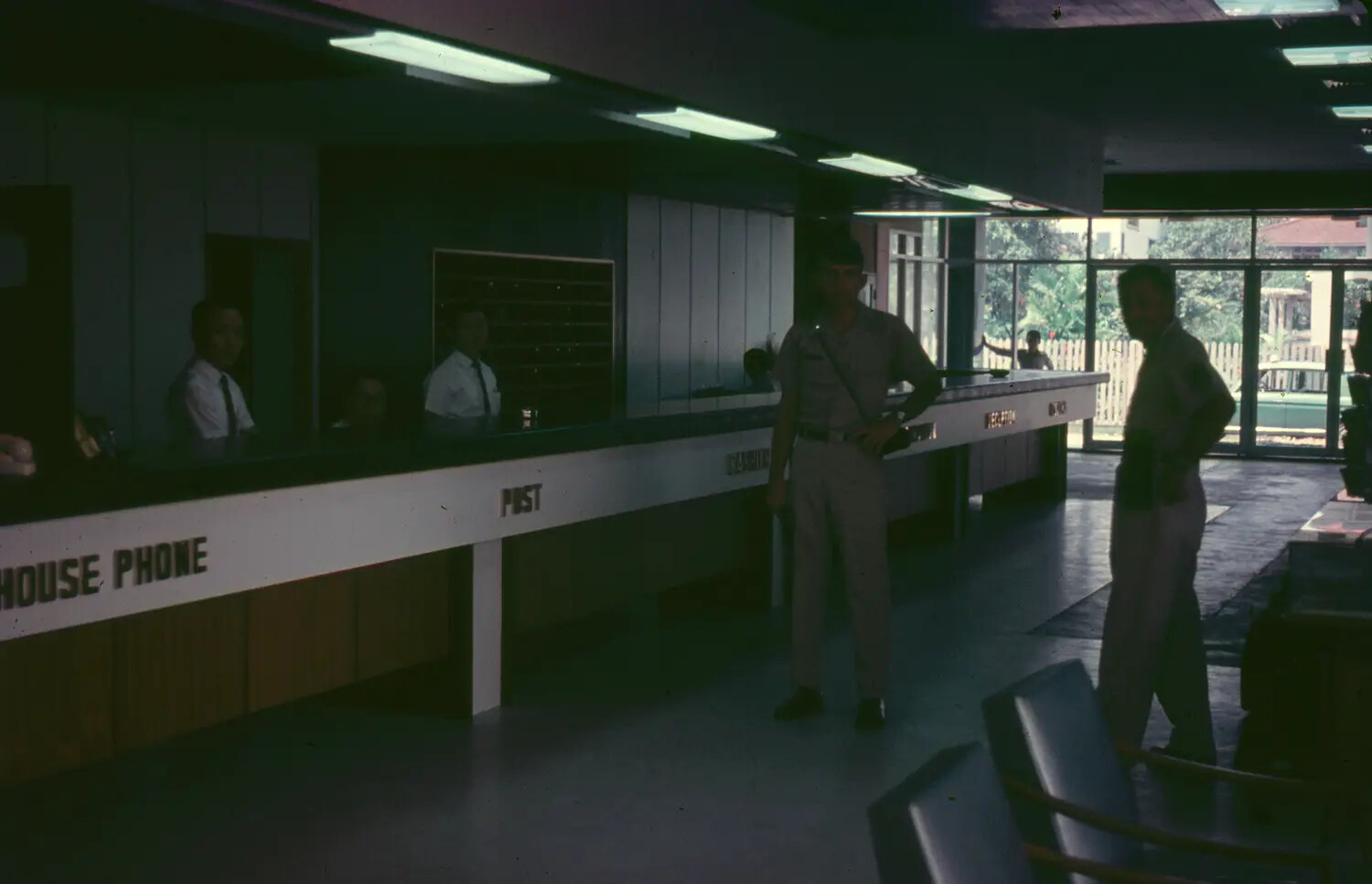 Reception and Billeting Desk Interior, U.S. Air Base, Vietnam, 1965
