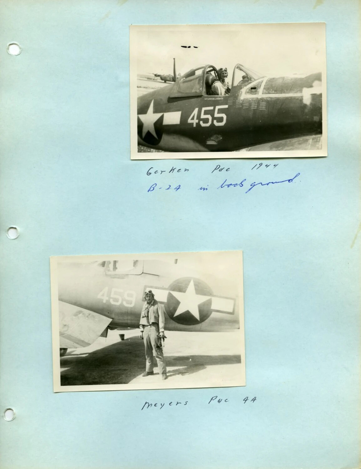 McAleer Photo Album Page - Naval Aviators, Pacific 1944