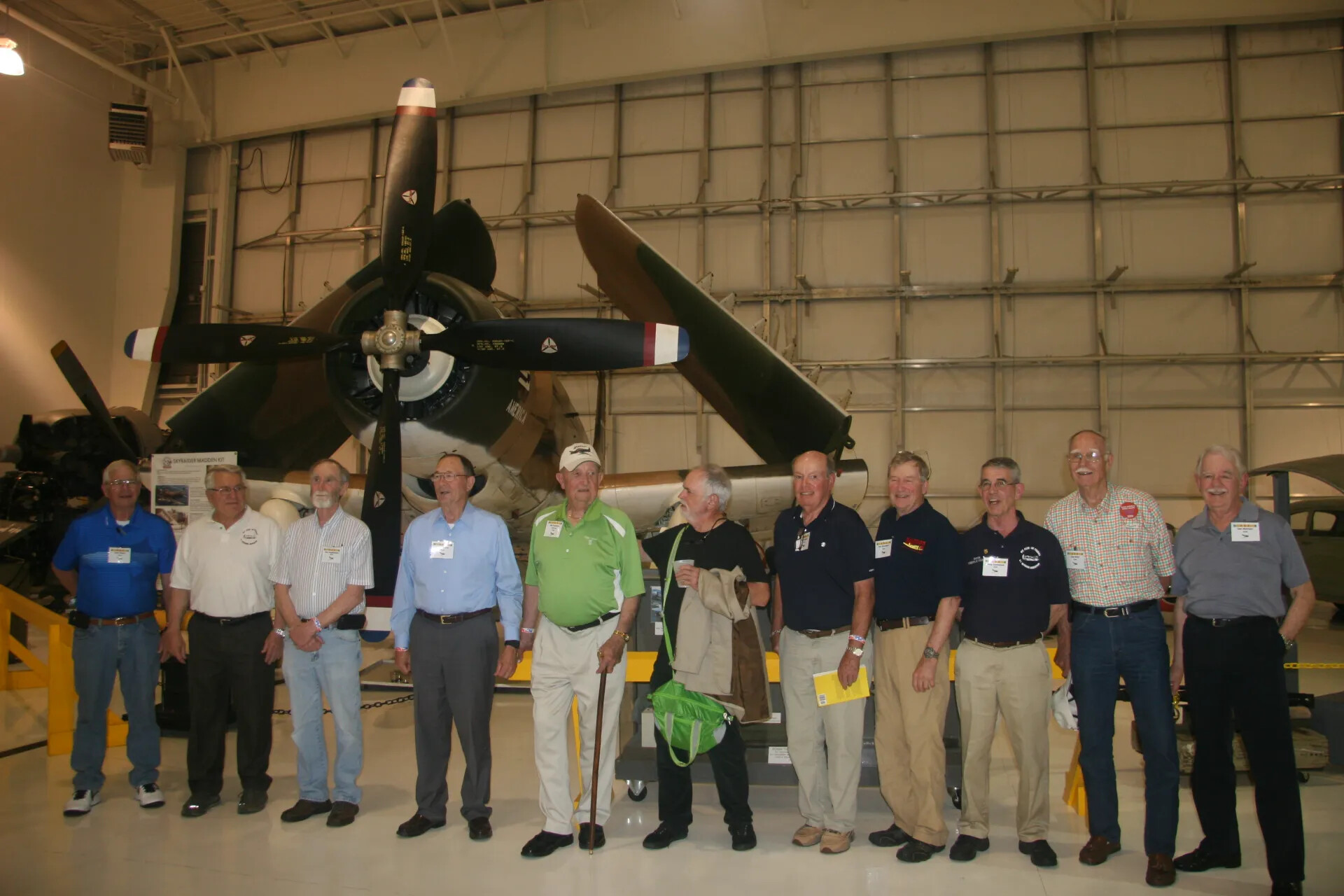 Veterans Group Portrait Before Restored A-1 Skyraider, Operation Tailwind Reunion, 2016