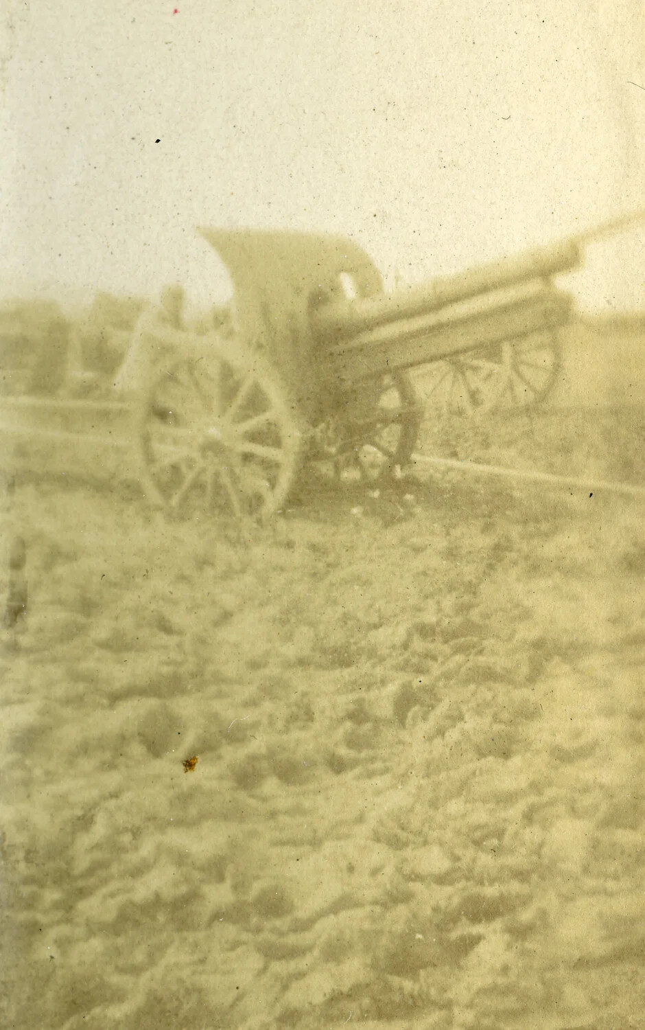 Horse-Drawn Artillery Limber in Muddy Field, WWI French Pilot's Album
