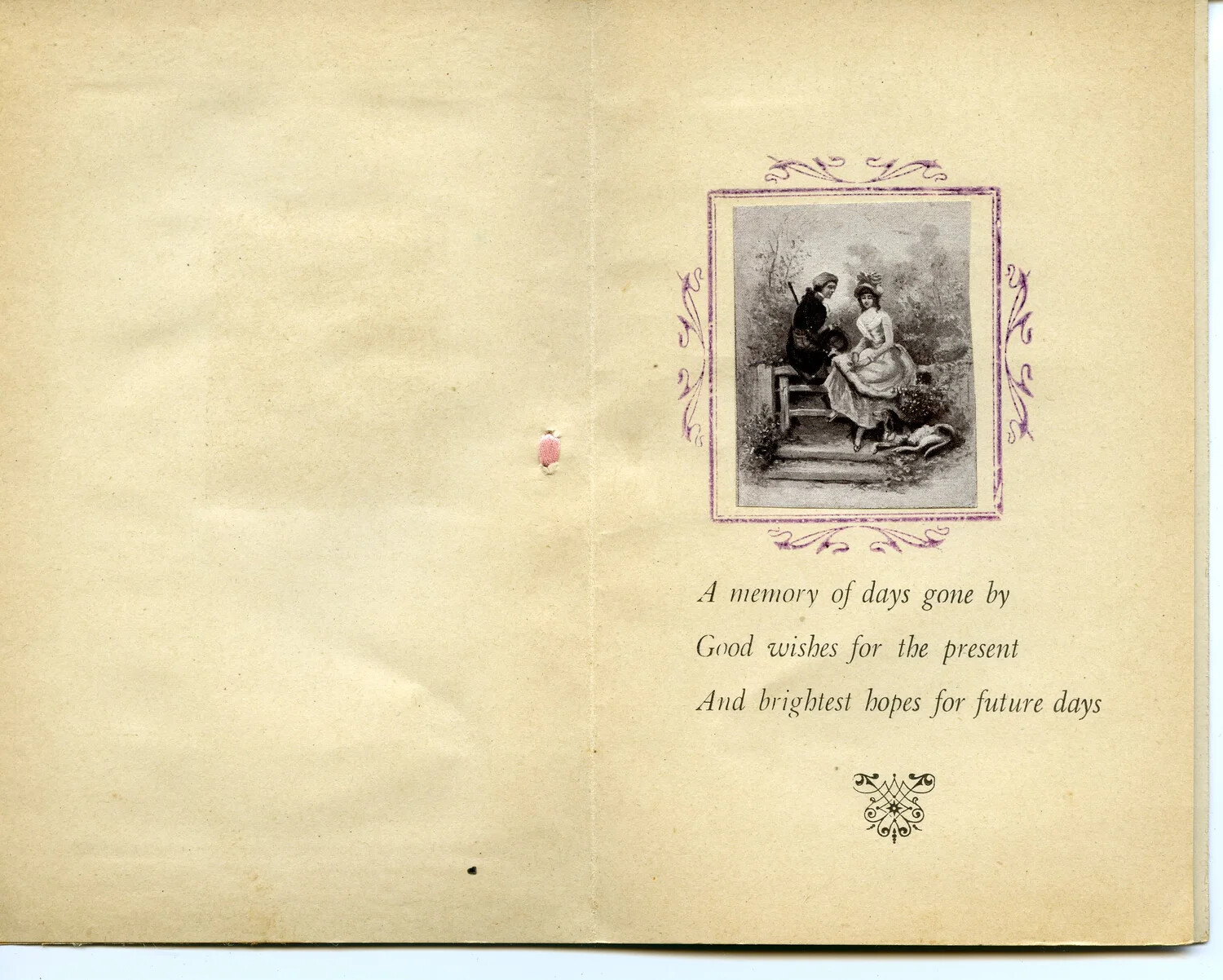 Interior Page of Sentimental Greeting Card, WWI Wagener Family Correspondence (November 1918)