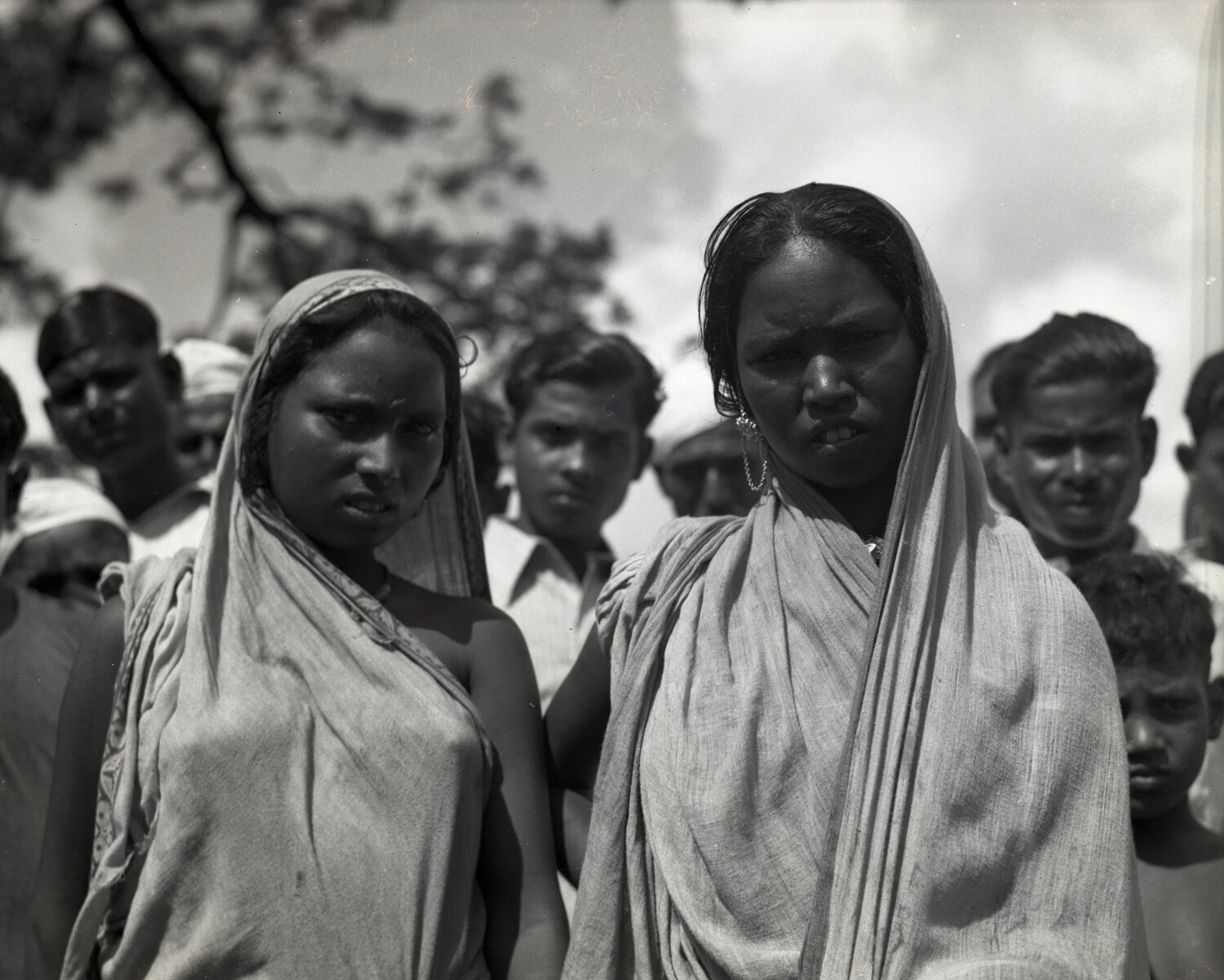 Portrait of Village Women and Onlookers, China-Burma-India Theater, WWII Era