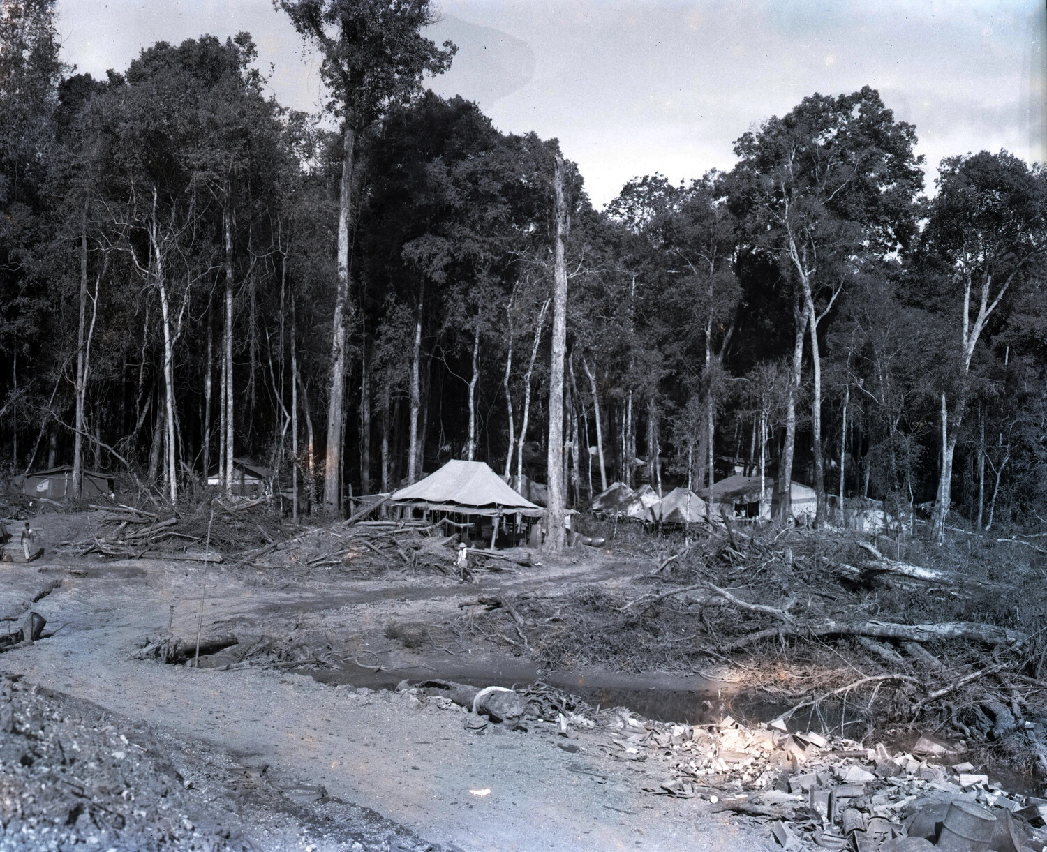 Jungle Squadron Camp Clearing, China-Burma-India Theater, WWII
