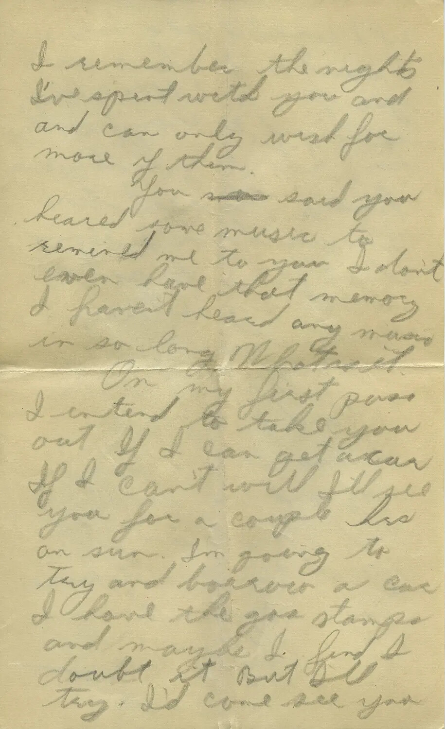 Handwritten Personal Letter, Moon/Sammiet Correspondence Collection, WWII Era
