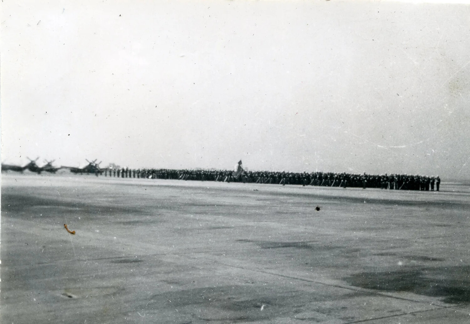 Marine Formation on Airfield, VMF-214, 1945