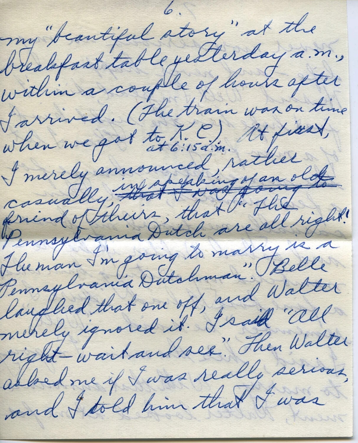 Handwritten Letter Page 6, Wagener Family Correspondence Collection (Miscellaneous Letters)