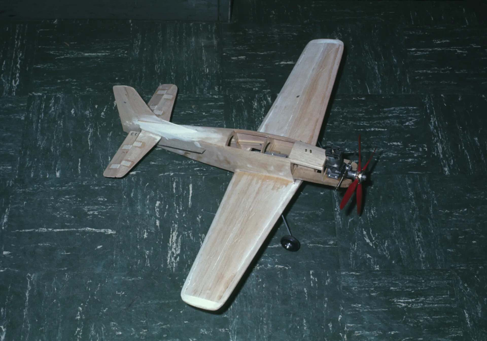 Unfinished Balsa-Wood Scale Model Airplane with Glow-Plug Engine, Don Engebretsen Collection