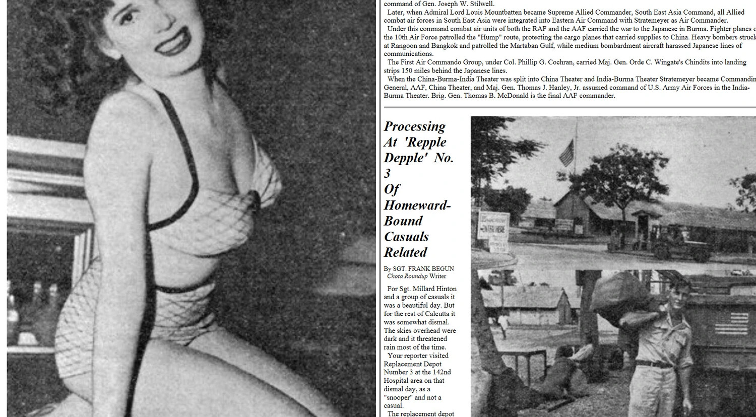 CBI Roundup Newspaper Page: Air Command History and 'Repple Depple' Replacement Depot Feature, India-Burma Theater, WWII