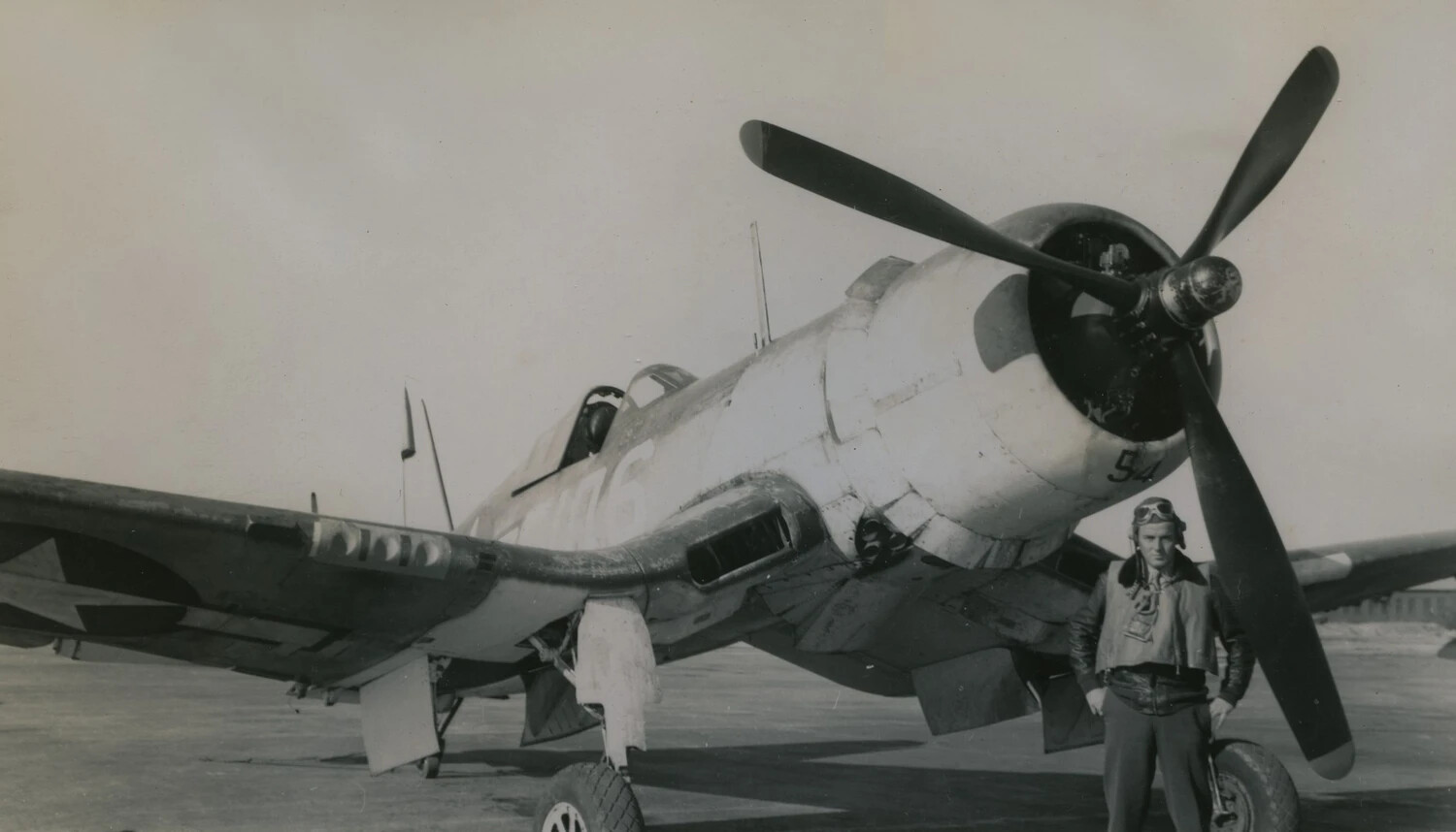 Vought F4U Corsair Fighter with Pilot, Pat McAleer Collection, WWII