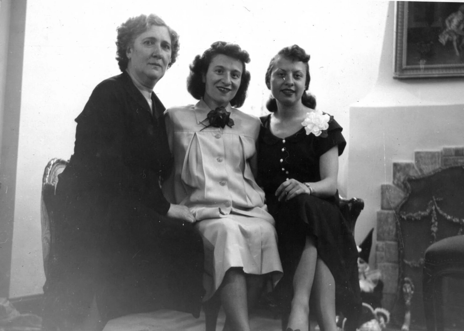 Family Portrait of Three Women, Bancroft Family Collection, 1940s