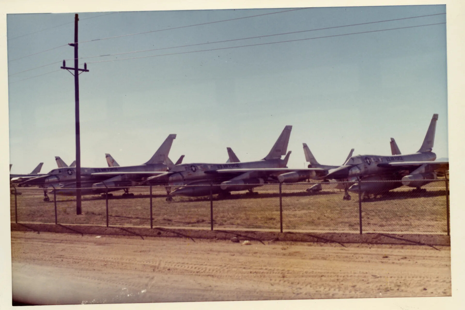 Retired USAF Delta-Wing Bombers in Storage (Likely Convair B-58 Hustlers), Aircraft Storage Facility