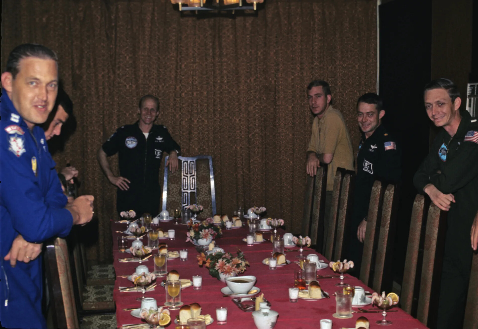 Air Force Aircrew at Formal Banquet Dinner, Squadron Patches Visible