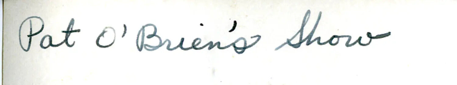 Album Caption Page: 'Pat O'Brien's Show' - WWII China Burma Theater Archive