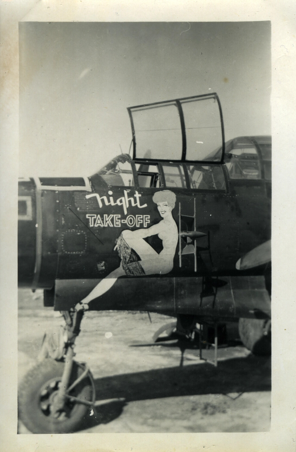 Nose Art 'Night Take-Off' on USAAF Aircraft, Pacific Theater, WWII