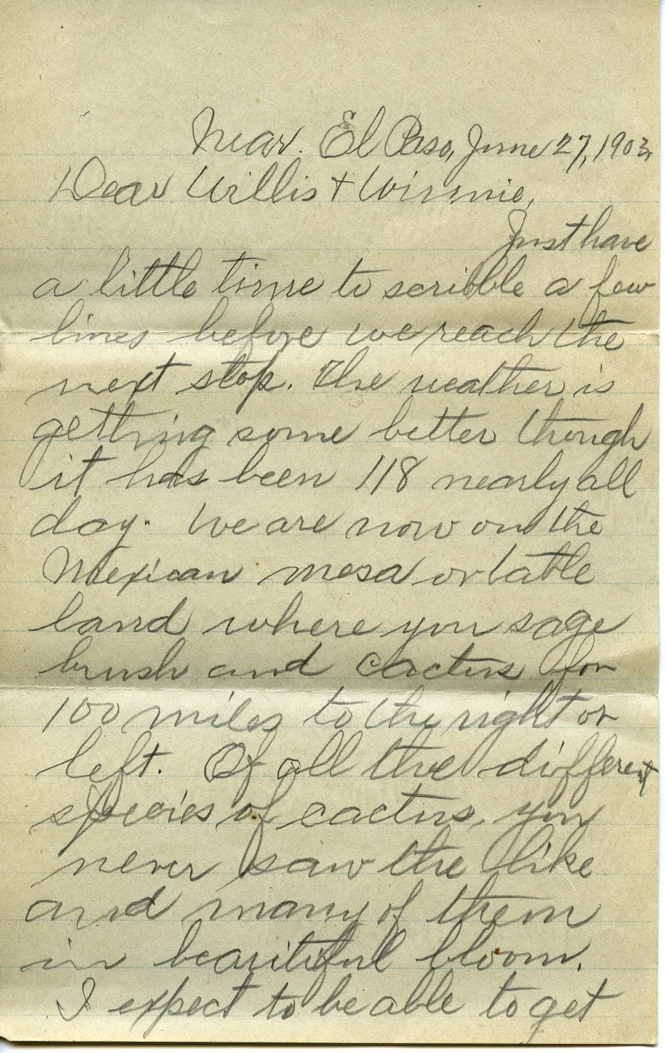 FATHER J A WAGENER JUNE 27 1903