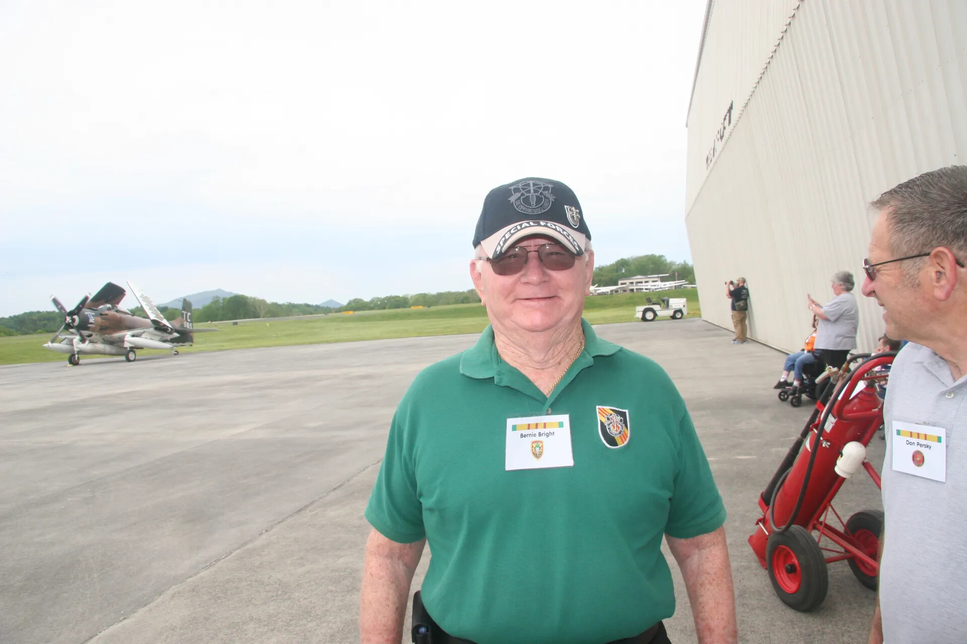Portrait of Attendee 'Bernie Bright,' Special Forces Veteran, Airport Ramp