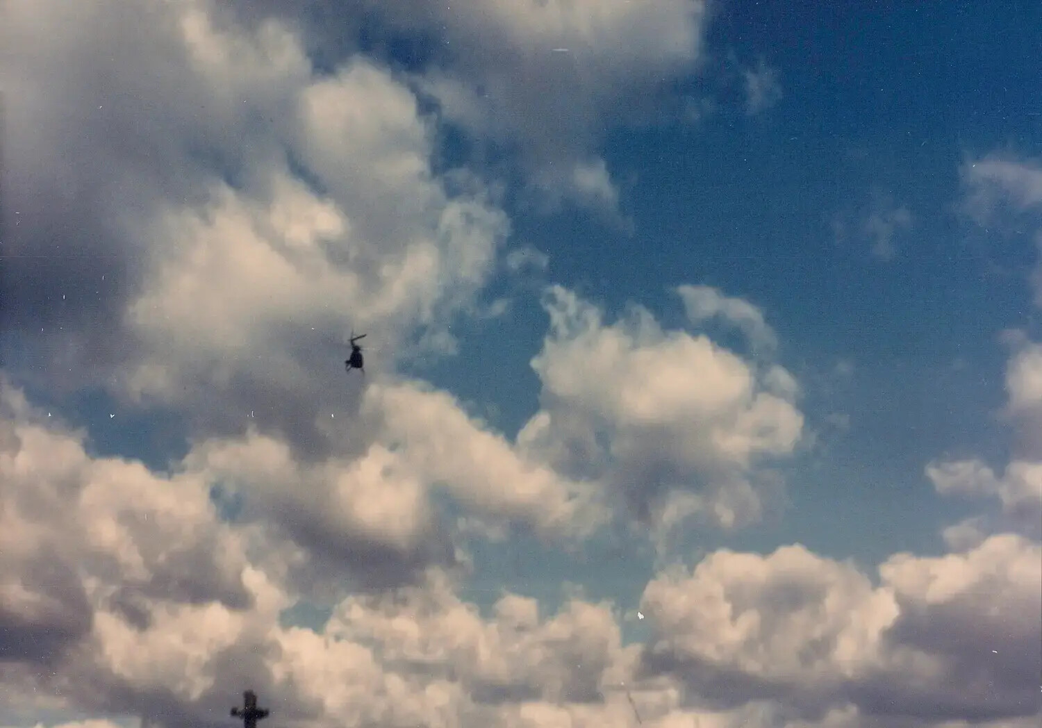 U.S. Military Helicopter in Flight Over Cu Chi, South Vietnam, 1967