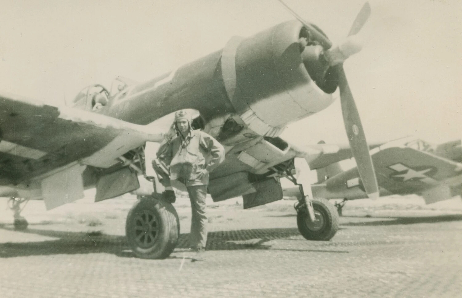 Naval Aviator with Vought F4U Corsair Fighter - Pat McAleer Collection, WWII Pacific Theater