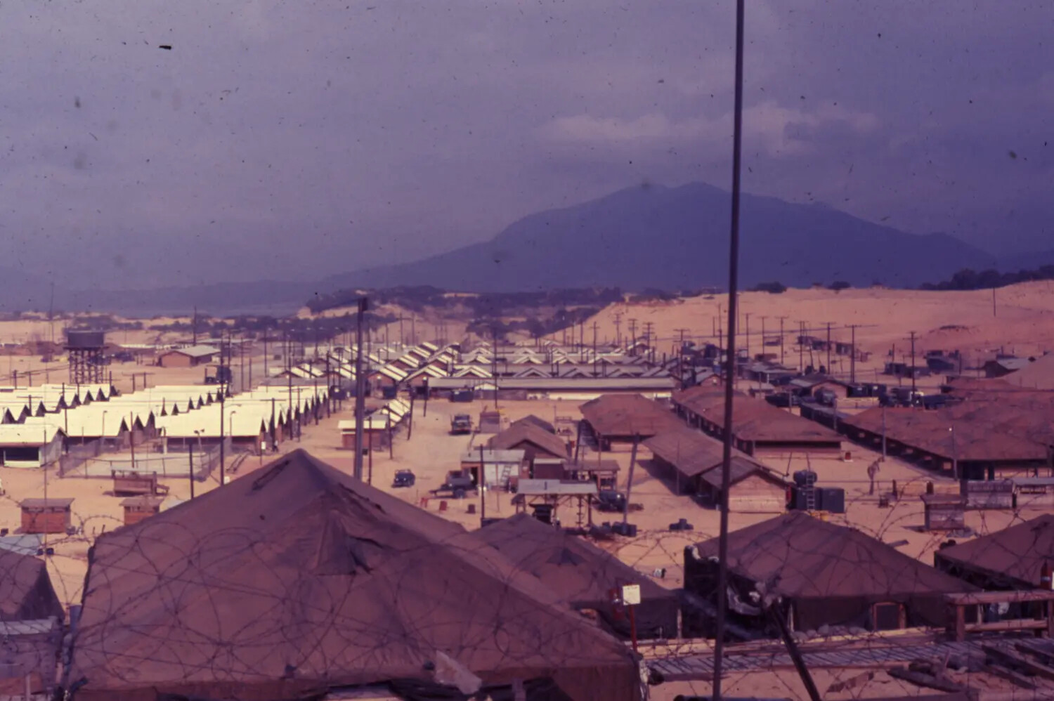 Elevated View of a U.S. Military Base Complex, Vietnam (Cam Ranh Bay Area)