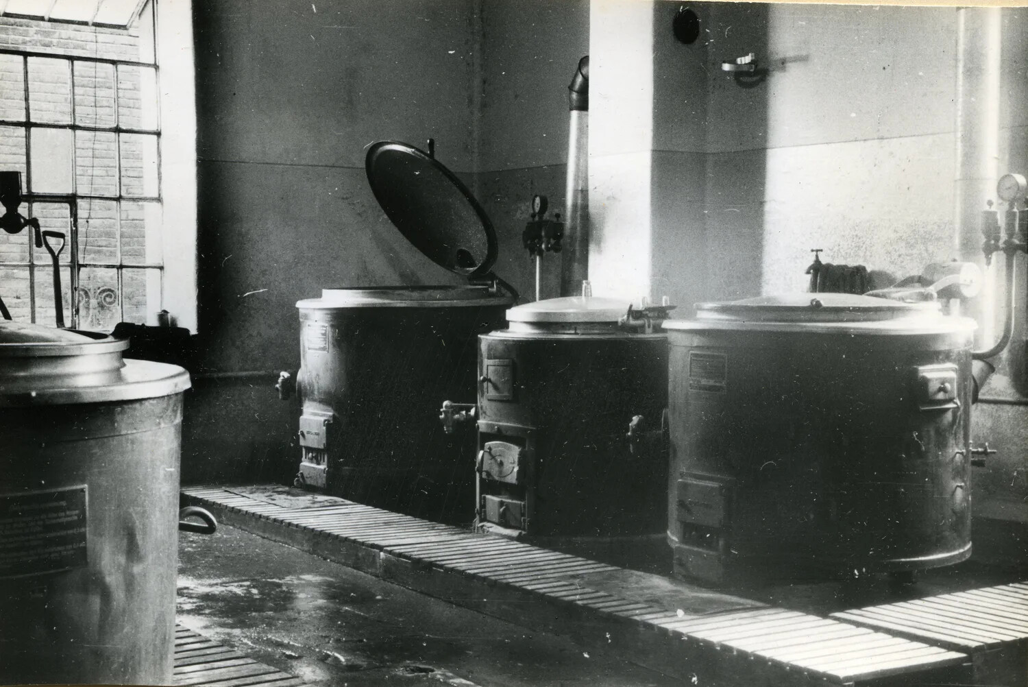 Steam Kettle Battery in Depot Mess Kitchen, U.S. Army Occupation Depot, Germany (Detail View)
